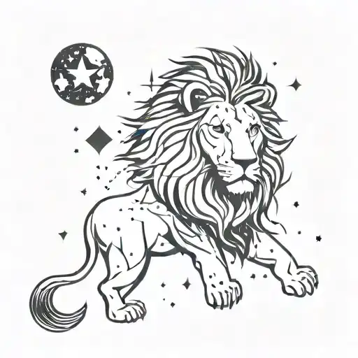 Lion And Star Constellation