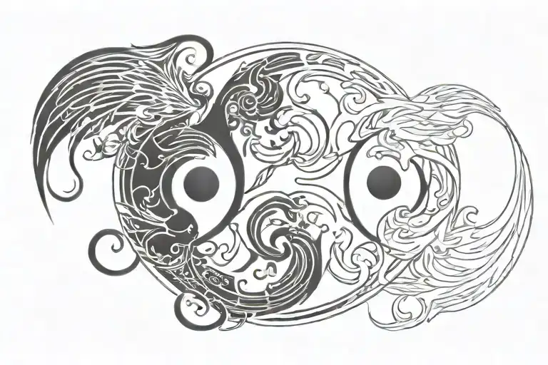 Dark And Light Angel Women Yin Yang Symbol