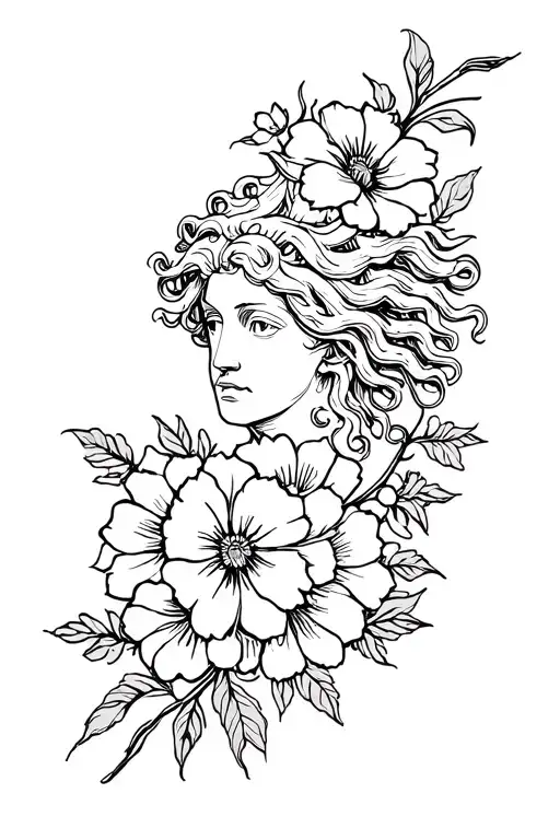 Flowers And Medusa Greek Mythology