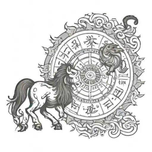 Manadala Style Zodiac Line Work