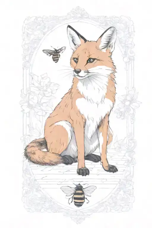 A Honeybee On The Foxes Nose