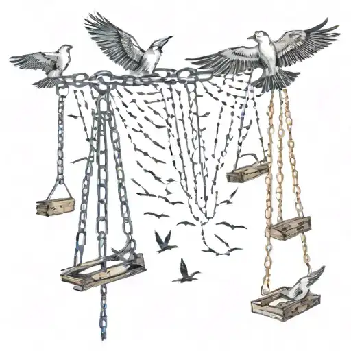 Chains Being Broken And Birds Flying
