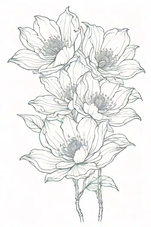 Really Long Fineline One Magnolia Surrounded By Lines