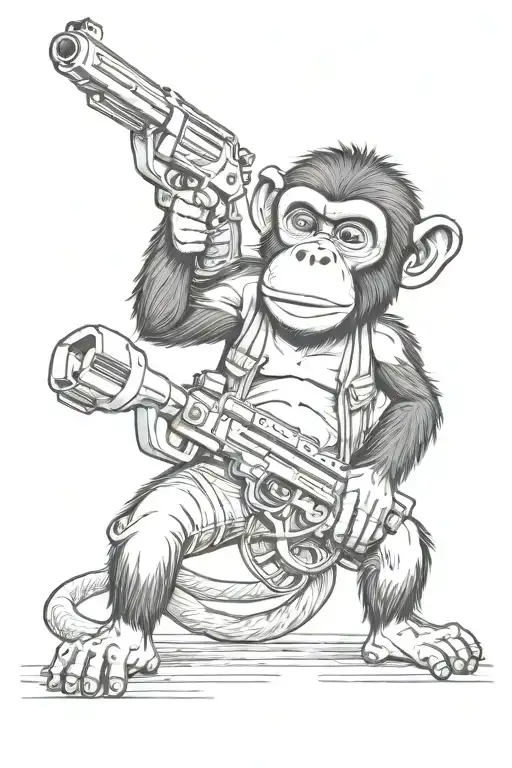 Ghetto Monkey Use The Gun Morphing