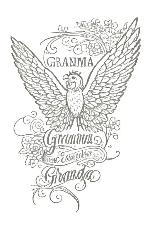 Wings Spread Wide With Grandma Written Inside