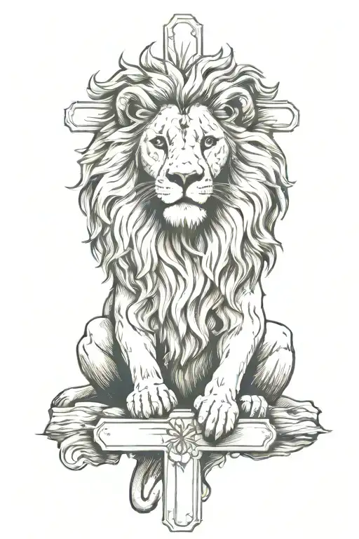 Lion And Cross