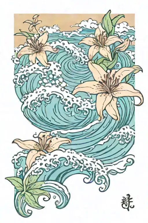 Ocean Wave And Lilly