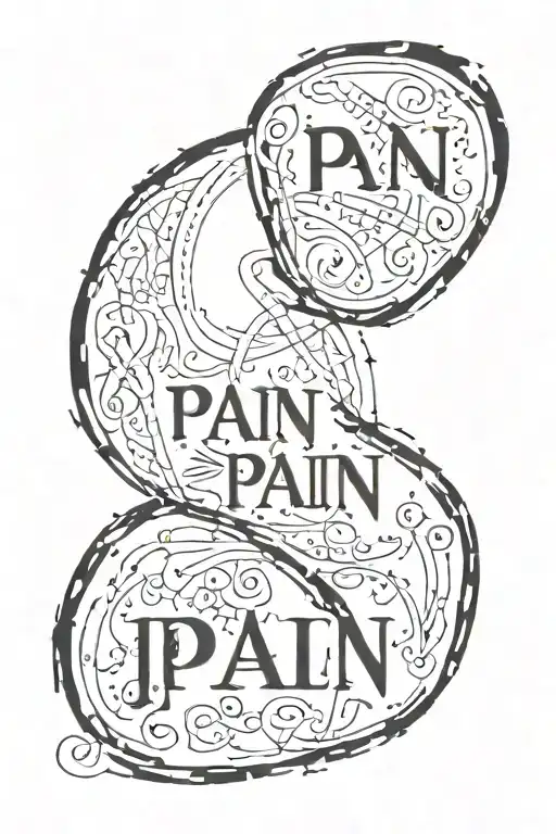 Pain Inscription In Black