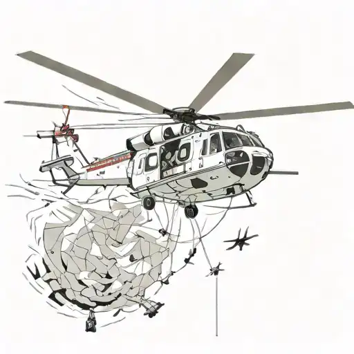 Abstract Representation Of A Search And Rescue Helicopter In Action