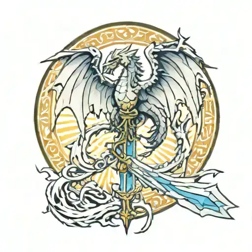 Dragon Angel Wing Holy Blade Glowing Orb