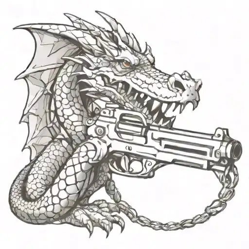 Dragon Wrapped Around A Gun