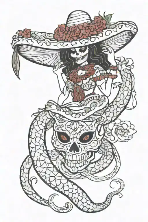 Catrina Red Snake Mexico