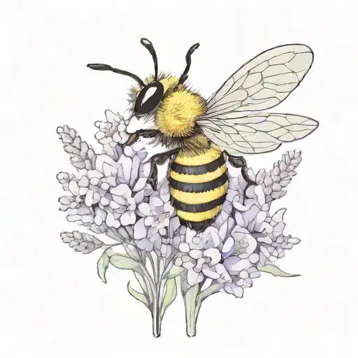 Stylistic Modern Queen Bee And Lavender