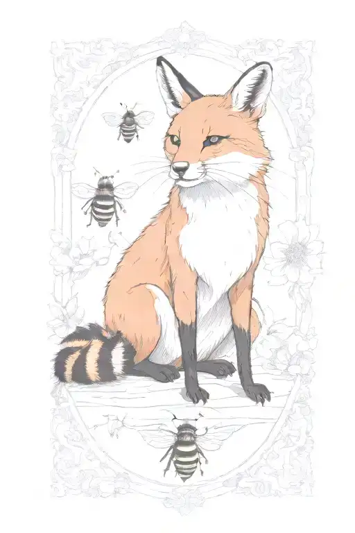 A Honeybee On The Foxes Nose