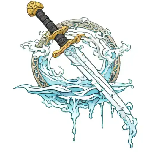 Sword And Water Flowing