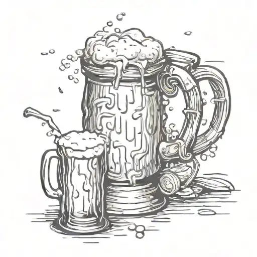 Line Arm From Water Then Malt Then Yeast Then Hop Then Beer Glass