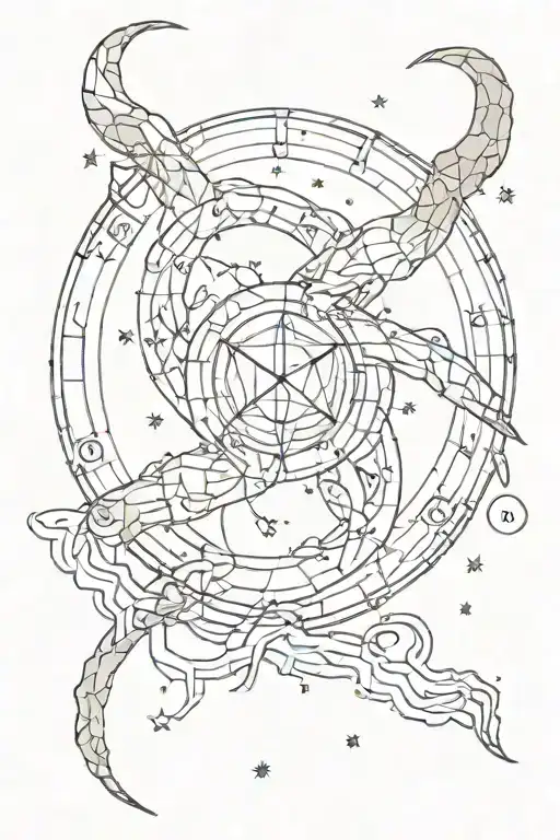 Capricorn Elements And Constellation Intertwined