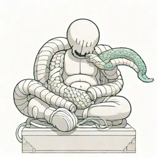 Kaws Statue With A Snake