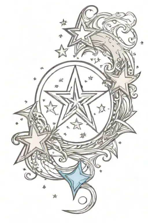 Name With Star And Moon Surrounded