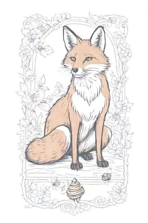 Storybook Illustration Of A Fox With A Honeybee On Its Nose