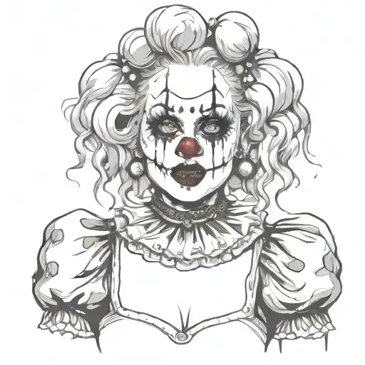 Gothic Clown Woman From The Front