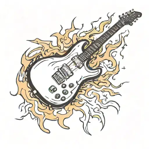 Burning Electric Guitar