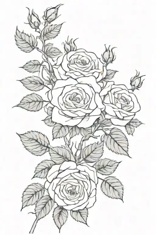 Vine Of Roses And Rose Buds