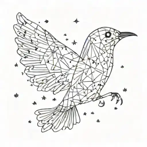 A Constellation Of Stars Forming The Shape Of A Bird In Flight