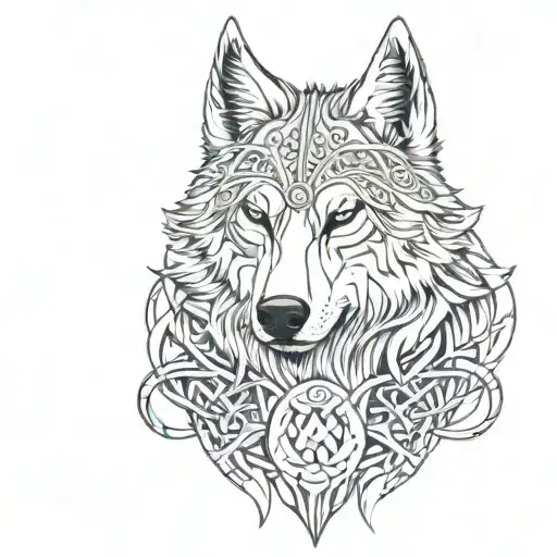 Incorporate Viking Runes Into A Fierce Wolf Design
