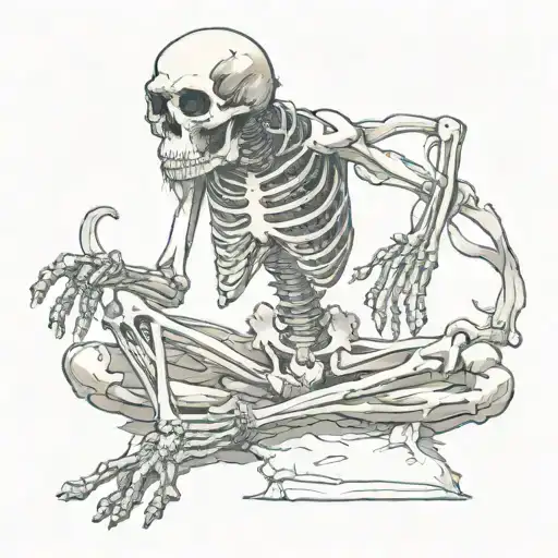 Monkey Skeleton Doing Yoga