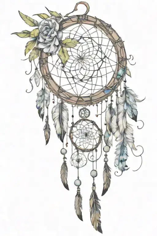 Dreamcatcher Where Strings Make Crecent Moon Inside