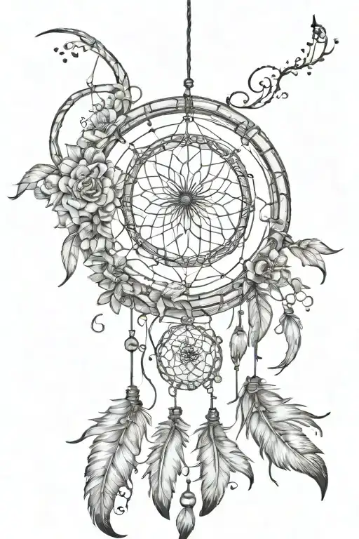 Dreamcatcher Where Strings Make Crecent Moon Intertwined
