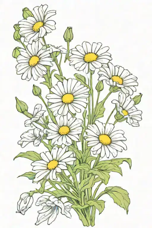 Daisy And Sweet Pea Flowers