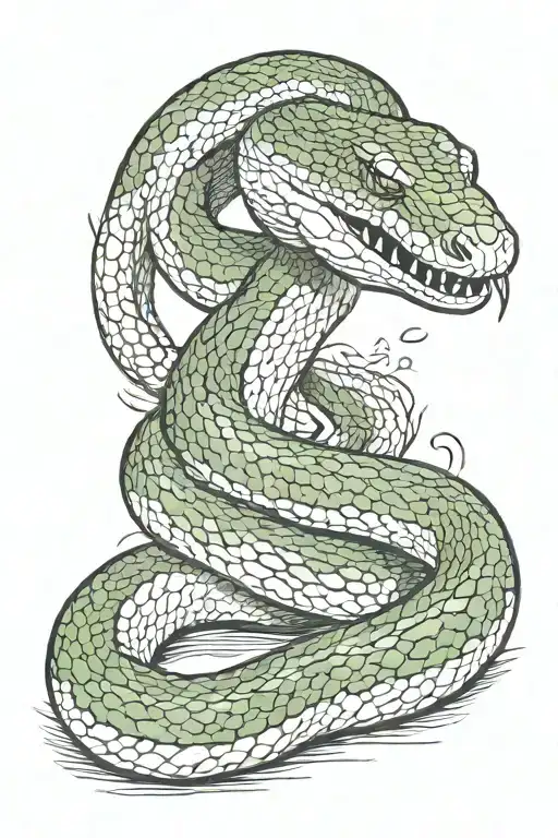 Full Body Snake With Open Mouth Hovering