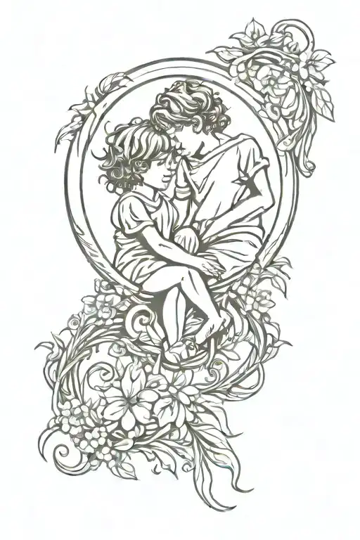 Gemini Symbol Surrounded Boy Autoknacker Leaves Intertwined