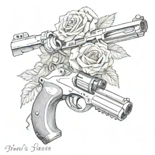 Rose And Mythology Style Small And Very Complex Relationship With Guns
