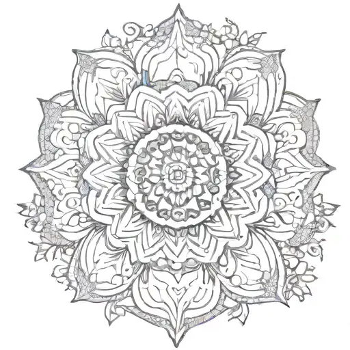 An Intricate Mandala Design Incorporating Elements Of Nature And Spirituality