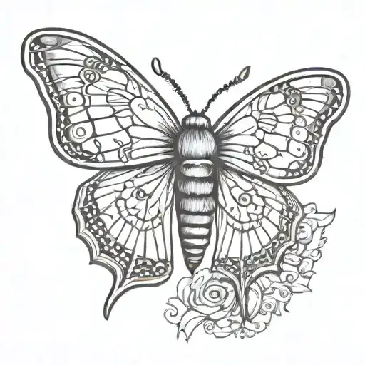 Moth Tattoo Design