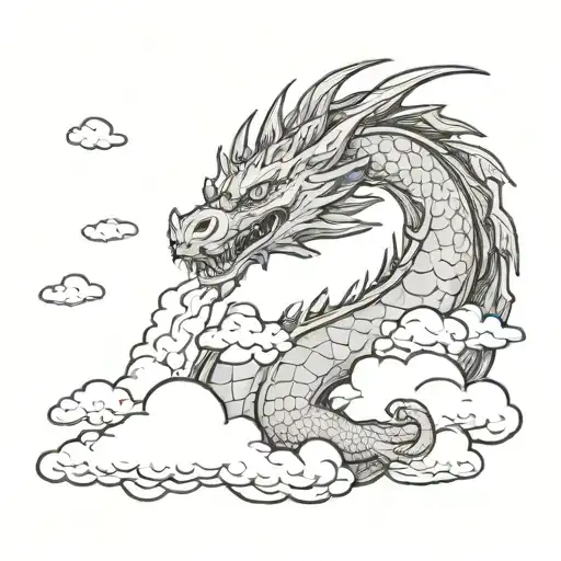 Dragon And Clouds Surrounding