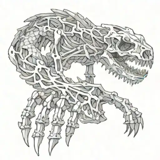 Hand Skeleton And Dragon Wrapped