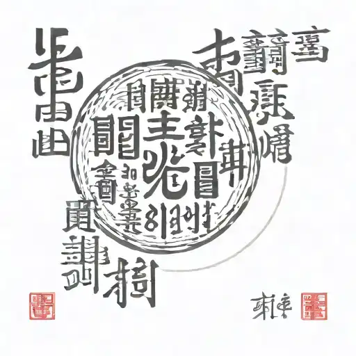 Korean Poem Written In A Circular Calligraphy