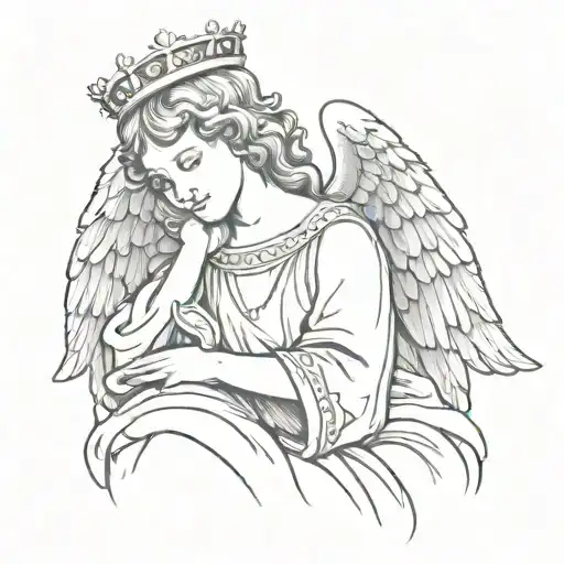 Angel Holding A Crown