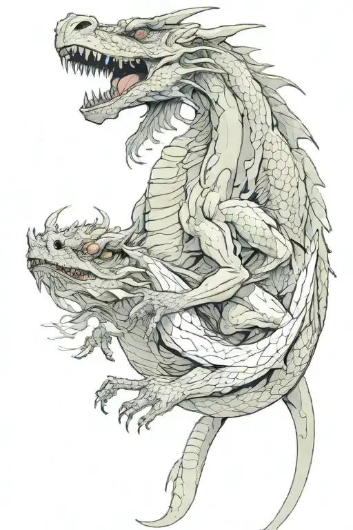 Dragon Eating Human Body