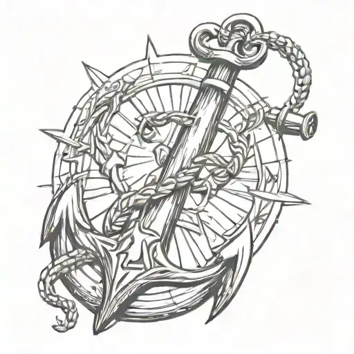 Sun And Anchor Intertwined
