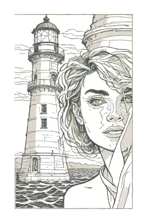A Lighthouse And A Boat And A Woman's Eyes