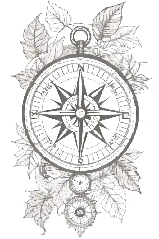 Compass And Leaf Assymetrical
