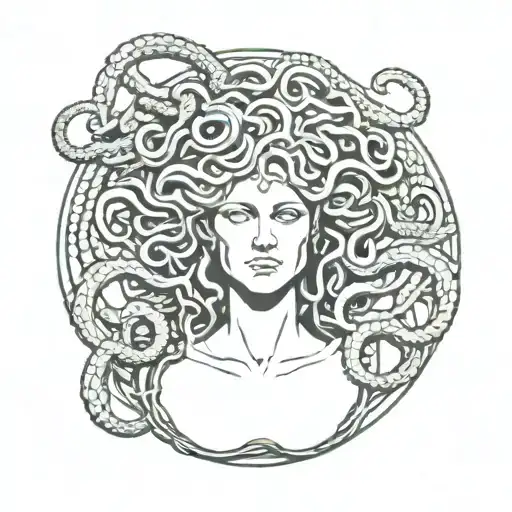 Medusa With Snakes Wrapped Round
