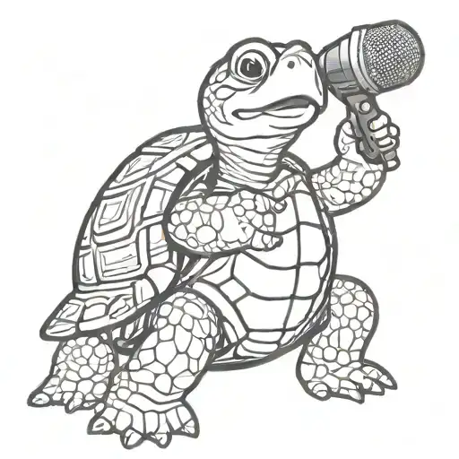Turtle Holding Microphone