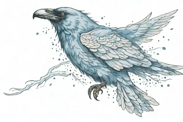 Blue Raven Flying