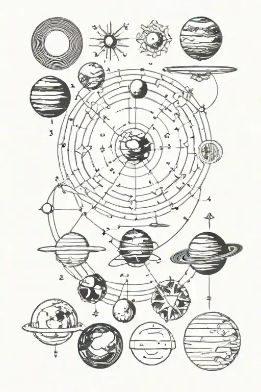 Planetary Symbols In A Line